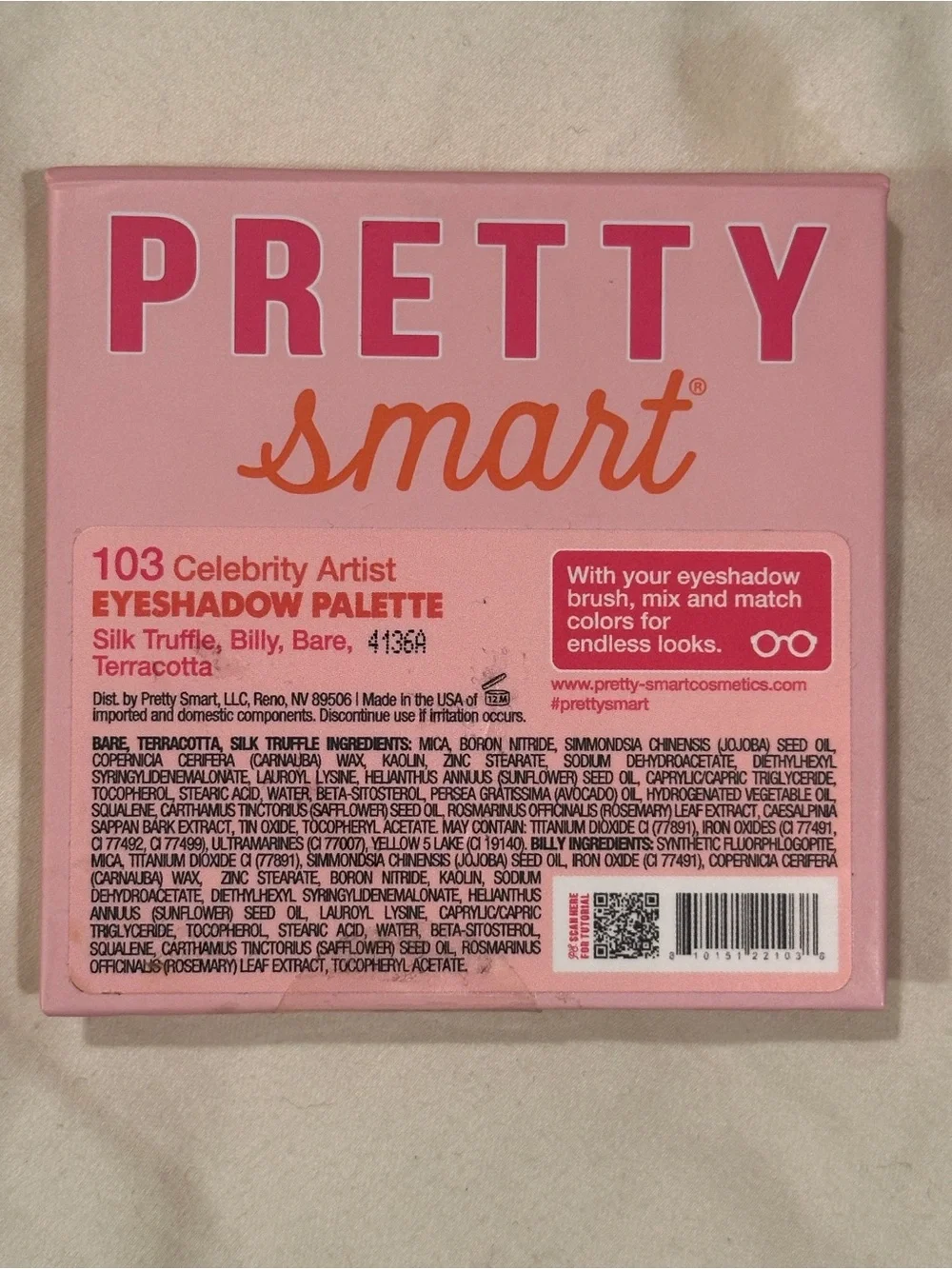 Pretty Smart Eyeshadow Palette — Neutral & Brown Shades w Sparkle